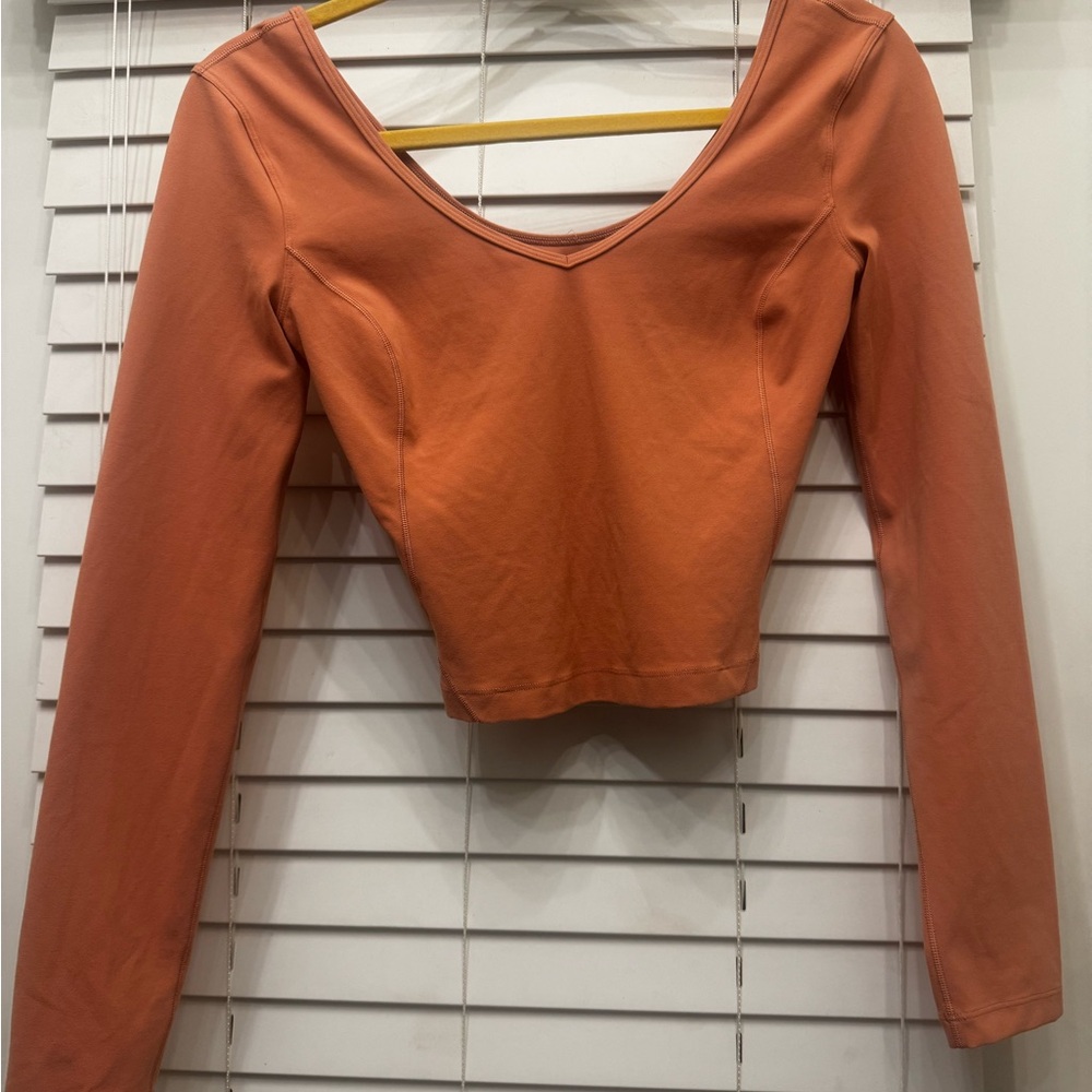 lululemon athletica align long sleeve Crop Top burnt orange